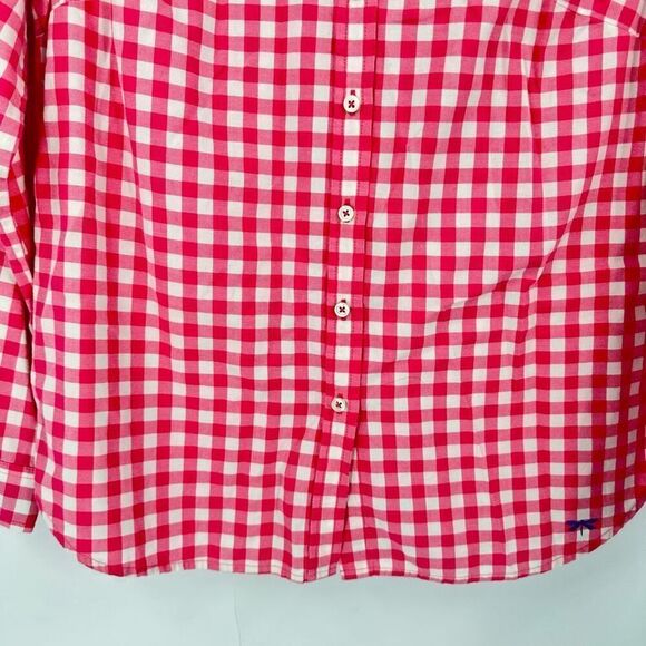 Talbots Pink Check Plaid‎ Button Down Medium Pet Chore Barn Country 100% cotton - Picture 10 of 10